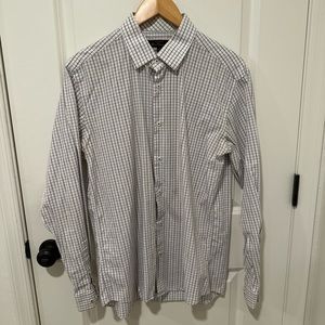 Ben Sherman White Plaid Dress Shirt - Neck 16 Size Large L